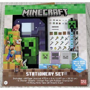 New Mojang Minecraft Stationery Set With Journal Gamers Collectible Movie Accy